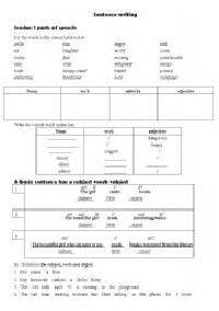 Sentence Structure Worksheets