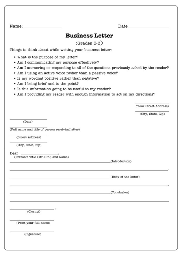 How to write an application letter 6th grade