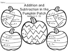Addition and Subtraction Color by Number Fall