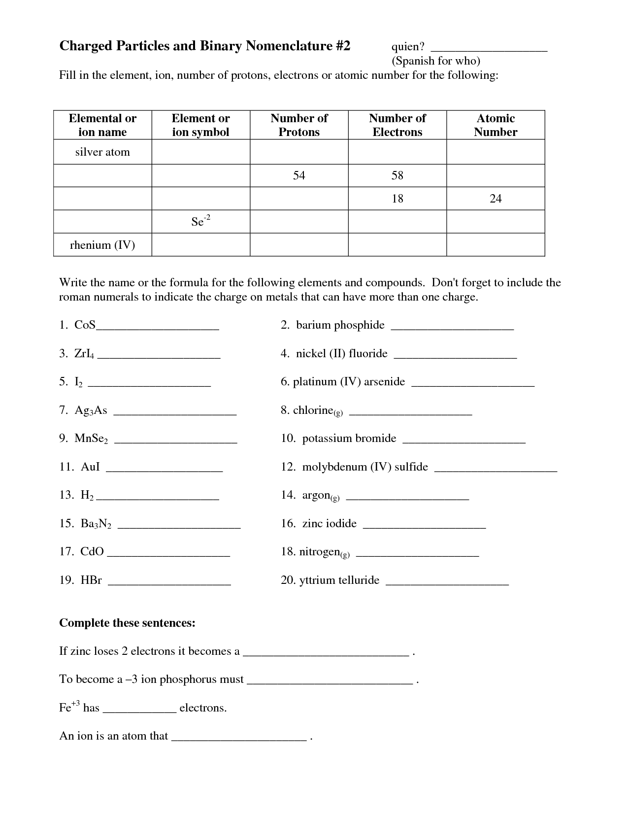 15 Best Images of Naming Molecular Formula Worksheet - Chemical
