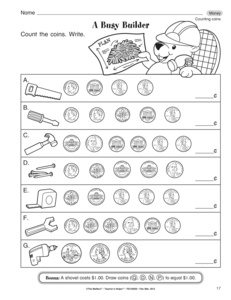 Coin Counting Math Worksheets