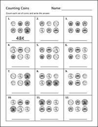 Counting Mixed Coins Worksheet
