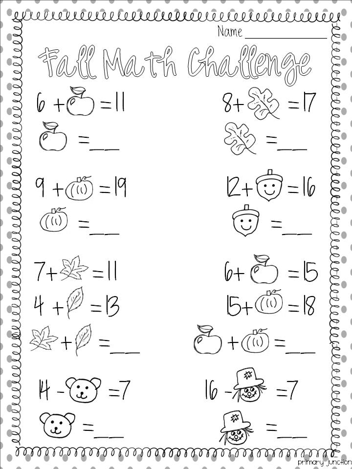Fall Math Worksheets 2nd Grade