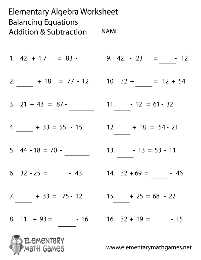 Free Addition and Subtraction Worksheet