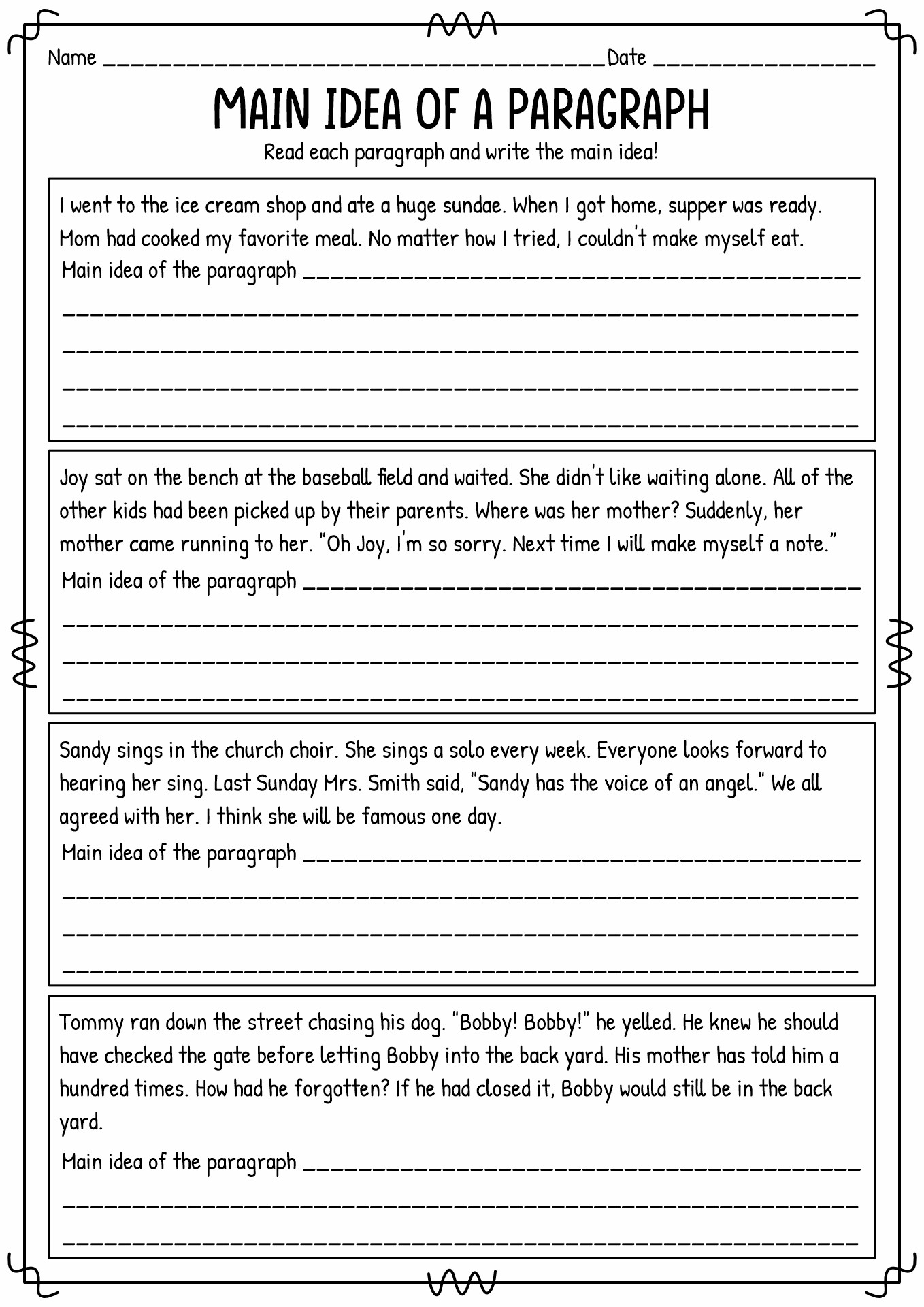 14 Best Images Of Main Idea Worksheets Grade 5 Main Idea And Details