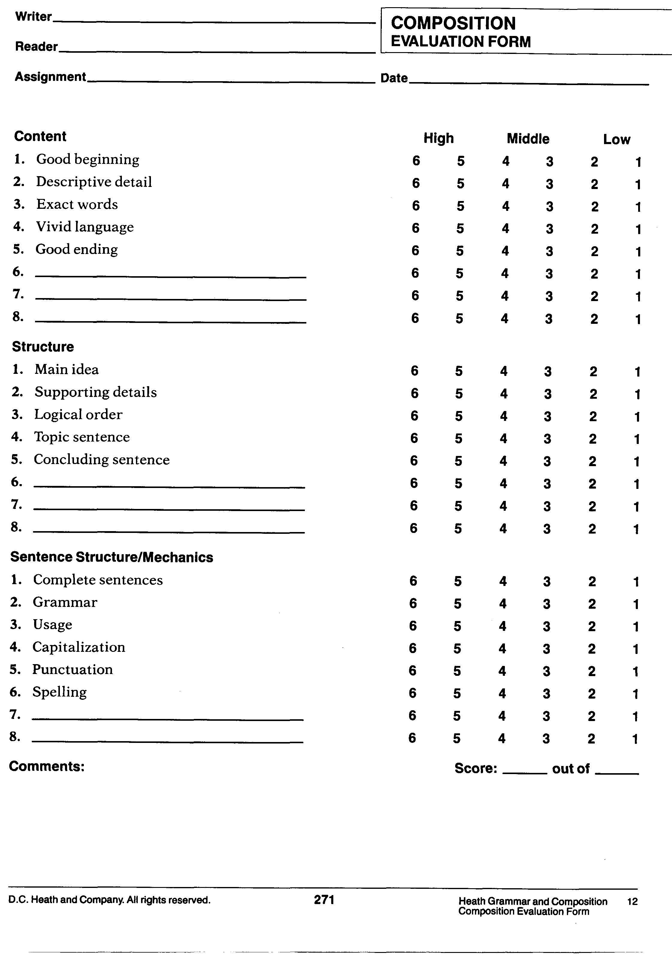 Evaluation essay outline format