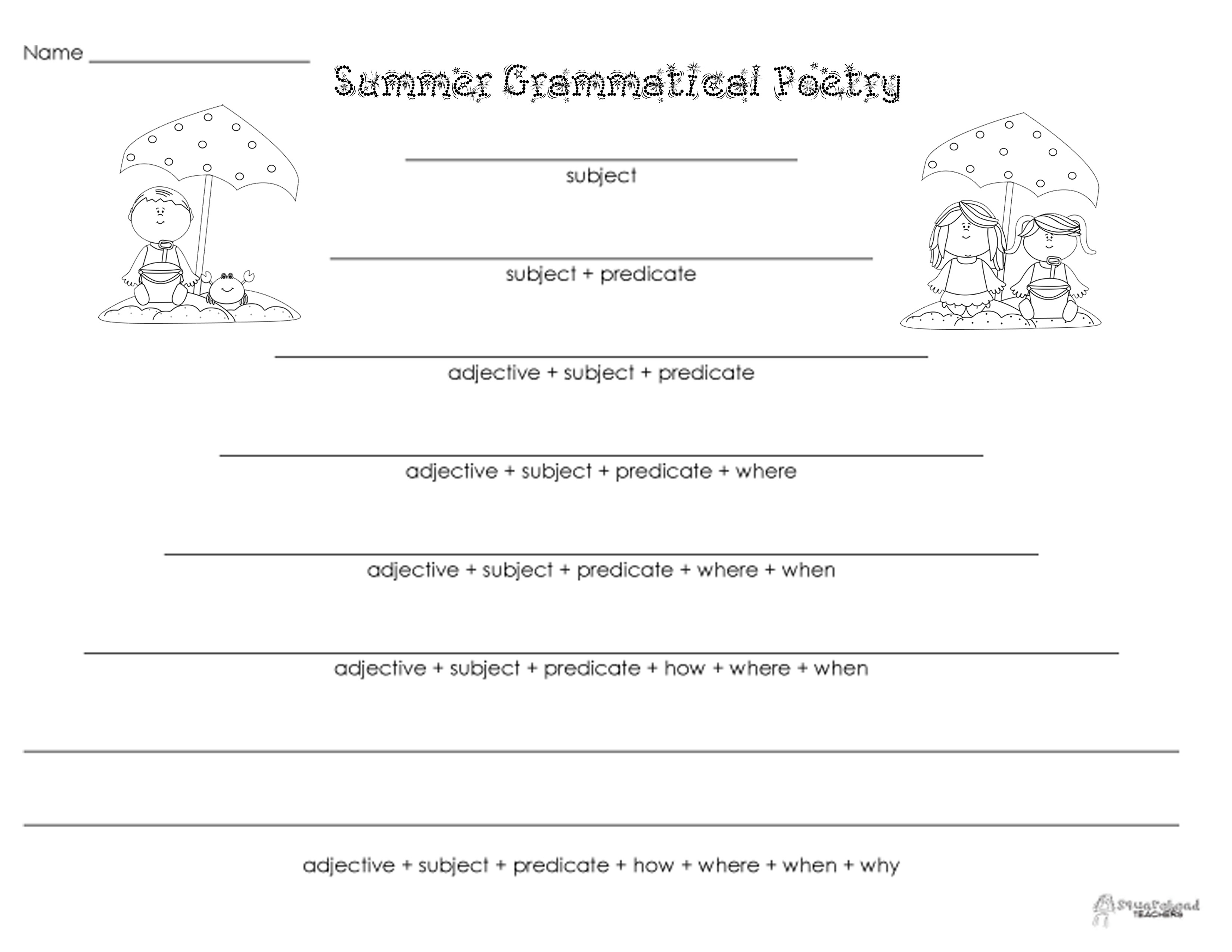 Elements Of Poetry Worksheet