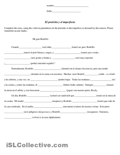 17 Best Images of Preterite AR Verbs Worksheets  Spanish AR ER Ir Verbs Worksheet, Spanish 