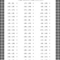 Printable Integer Subtraction Worksheets