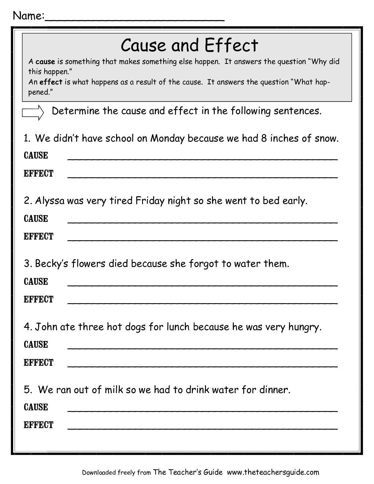 The Teacher's Guide- Worksheets