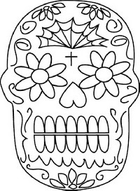 Day of the Dead Masks Coloring Pages