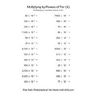 Multiplying Powers of 10 Worksheet