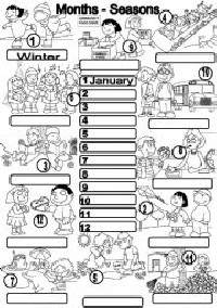Seasons and Months Worksheets Free Printables