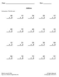 2 Grade Math Test Worksheets