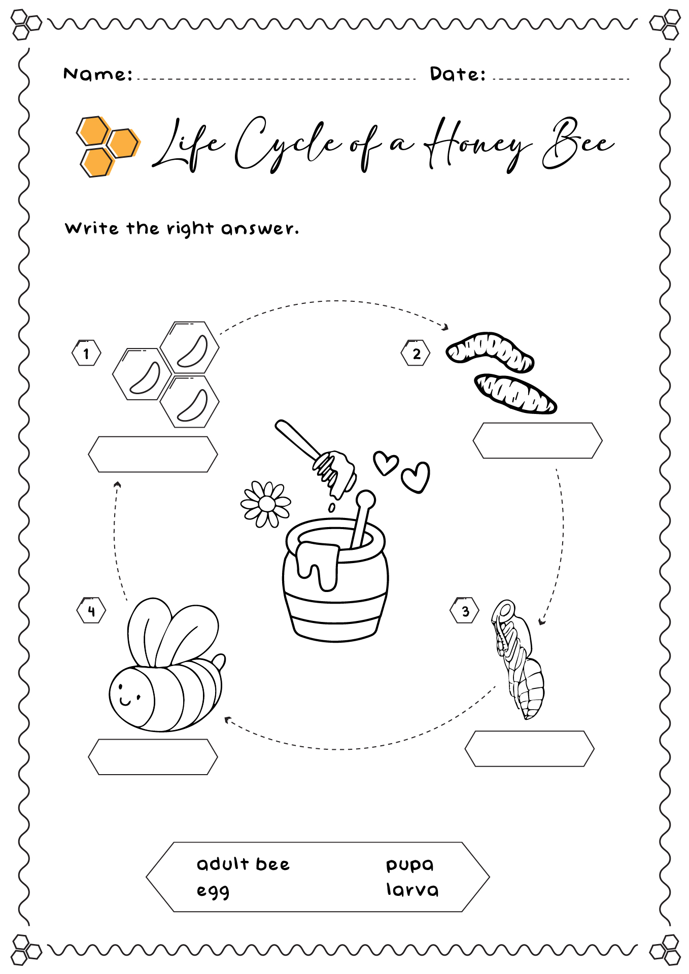 12 Best Images of Bee Worksheets For First Graders - Honey Bee Activity