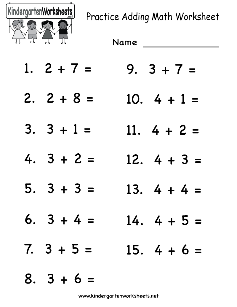8 Images of Kindergarten Math Worksheets Printable