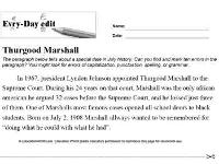Marshall Thurgood Printable Worksheets