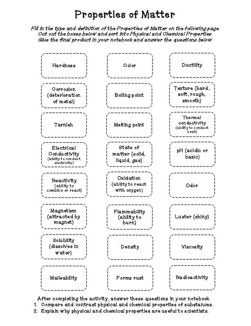 14 Best Images of Elementary Chemical Change Worksheets - State of