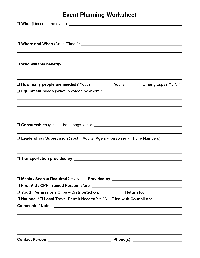 Free Event Planning Worksheet Template