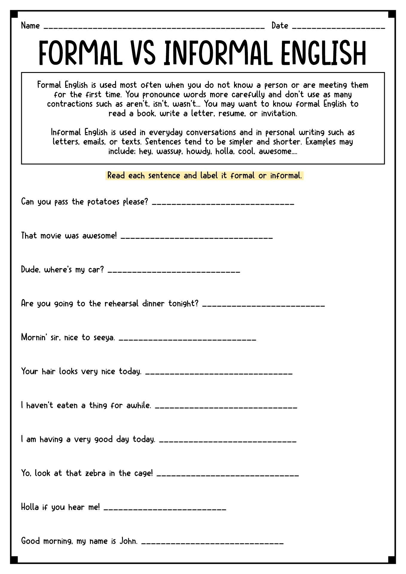 9 Images of 6th Grade Language Arts Worksheets