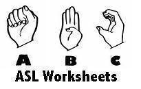 American Sign Language Worksheets