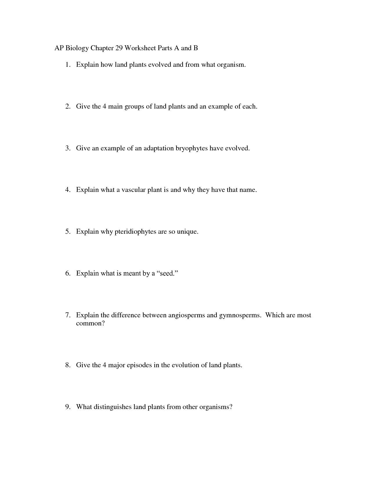 Levels Of Biological Organization Worksheet