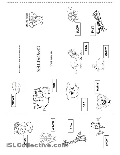 13 Best Images of Words For Kindergarten Opposites Worksheets - Top