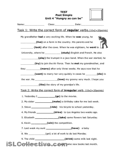  Printable Irregular Verbs Worksheets