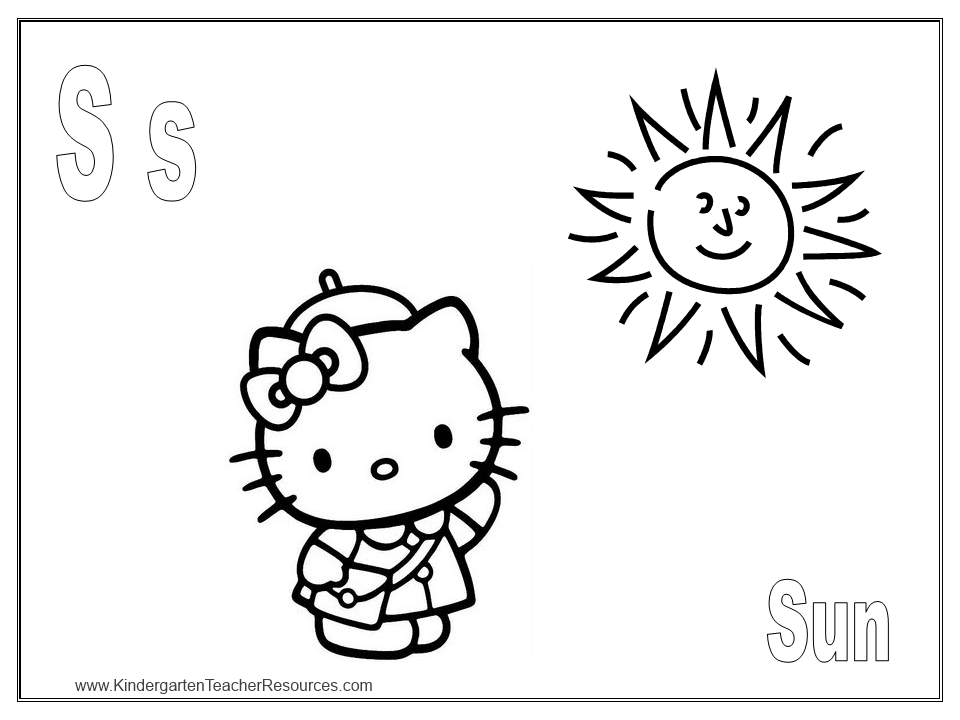 Hello Kitty Coloring Pages Alphabet Letters