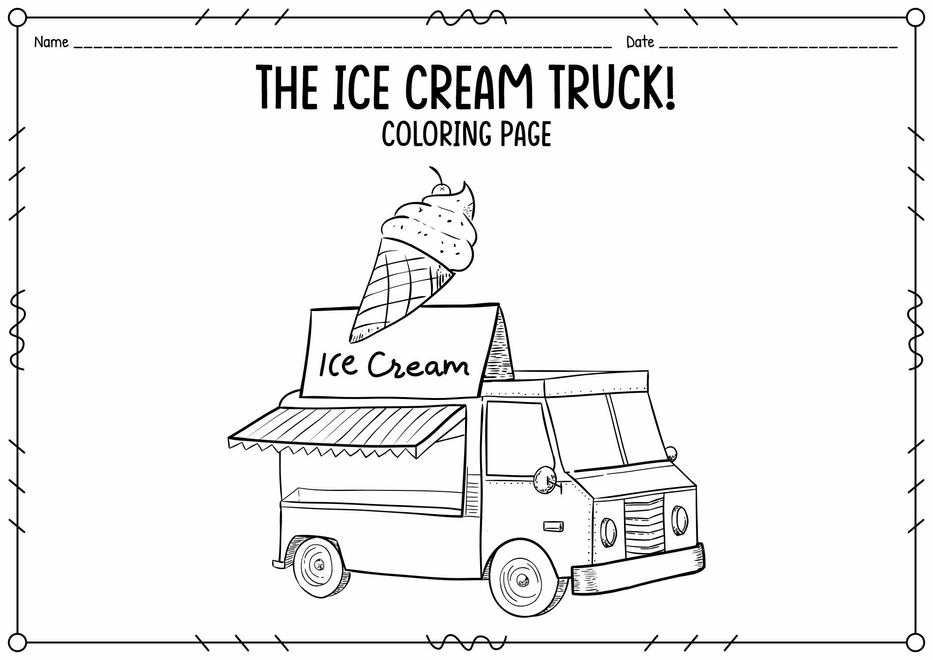 ice cream truck coloring pages printable - photo #4