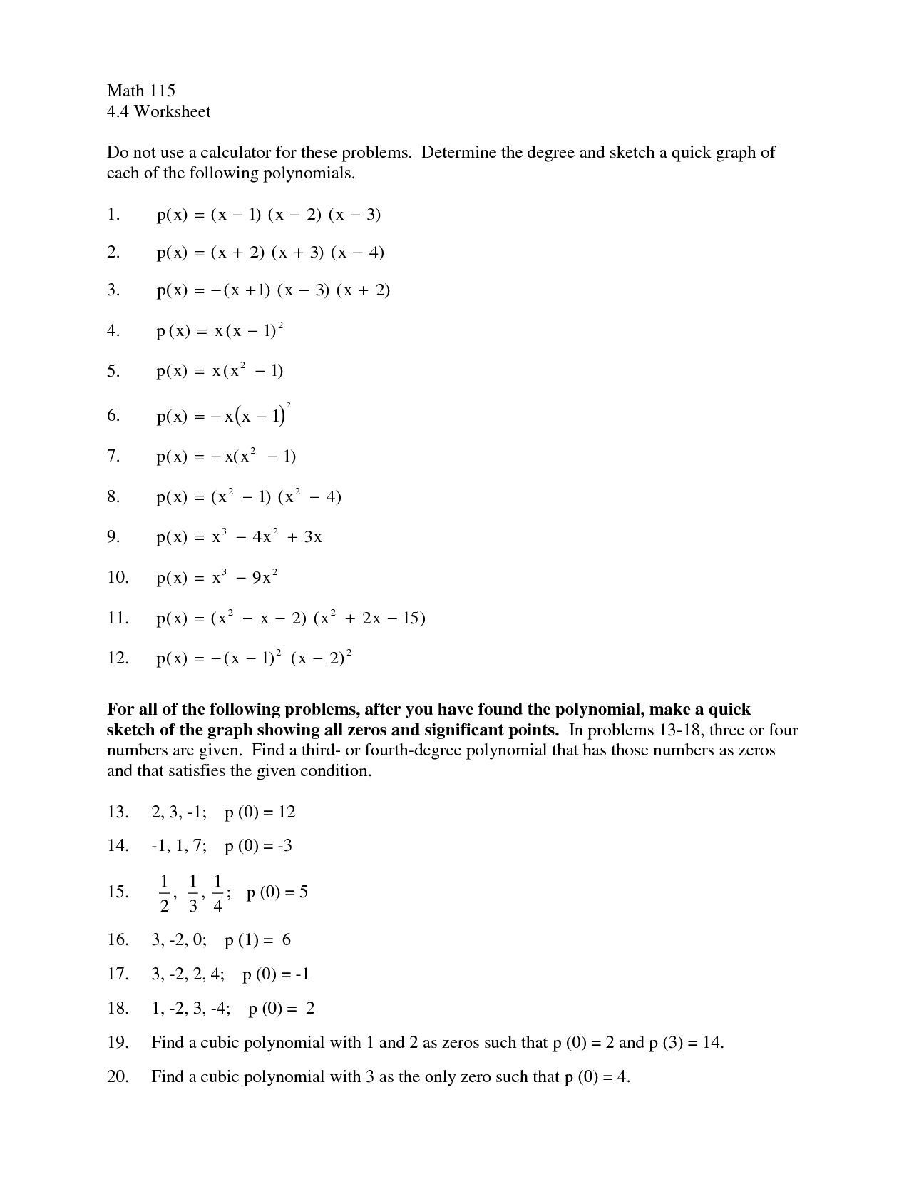 Multiplying Polynomials Worksheet with Answers