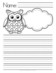 Owl Writing Template