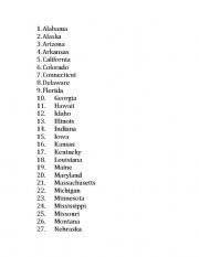 Printable 50 States Alphabetical Order
