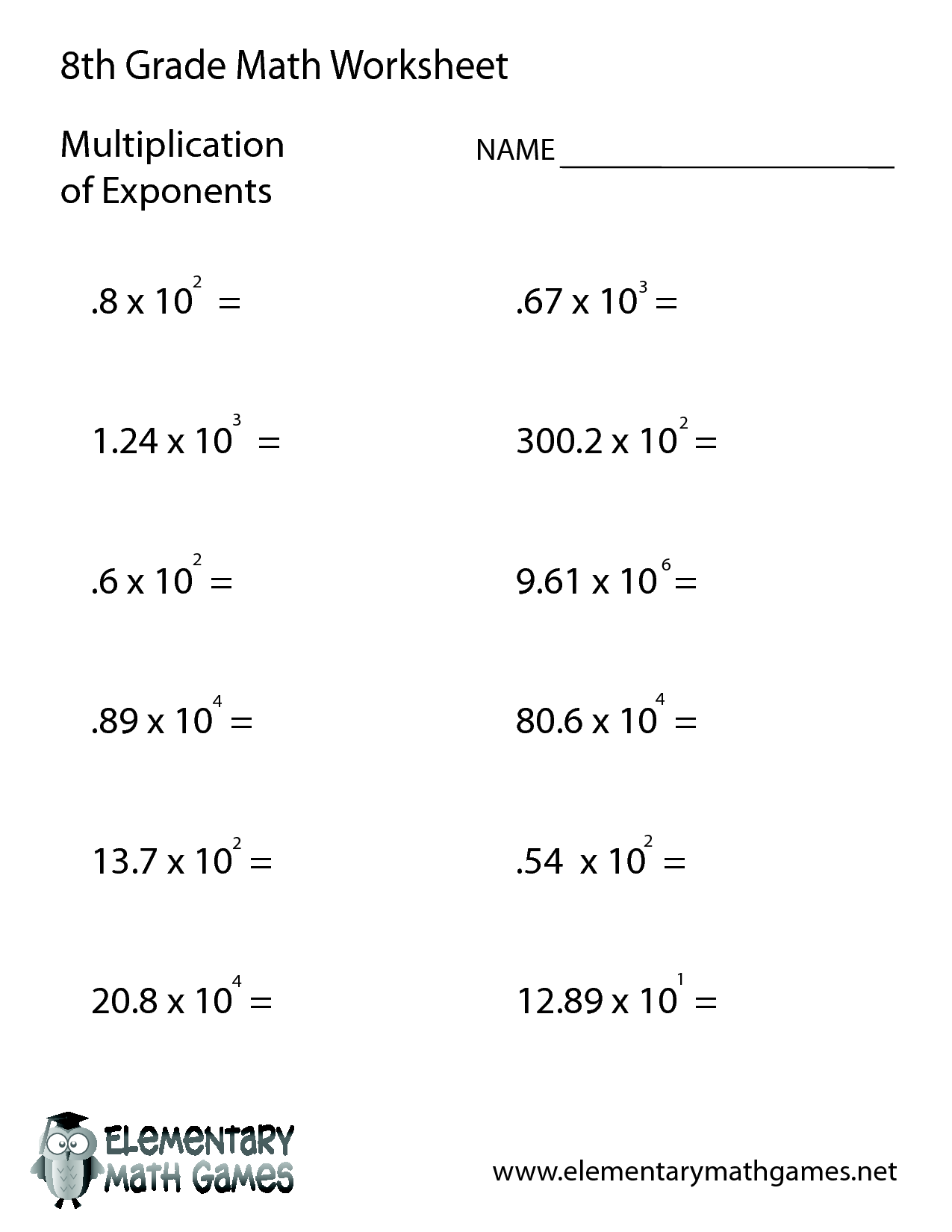 10 Images of 8th Grade Math Equations Worksheets