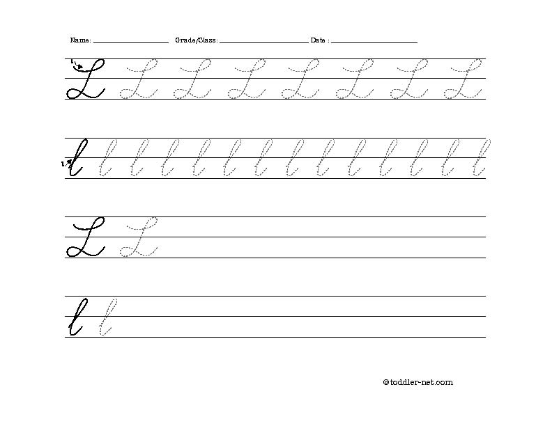 Cursive Letters Worksheets Printable