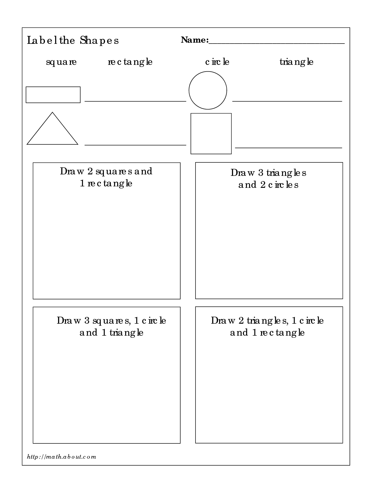 Draw Shapes Worksheet
