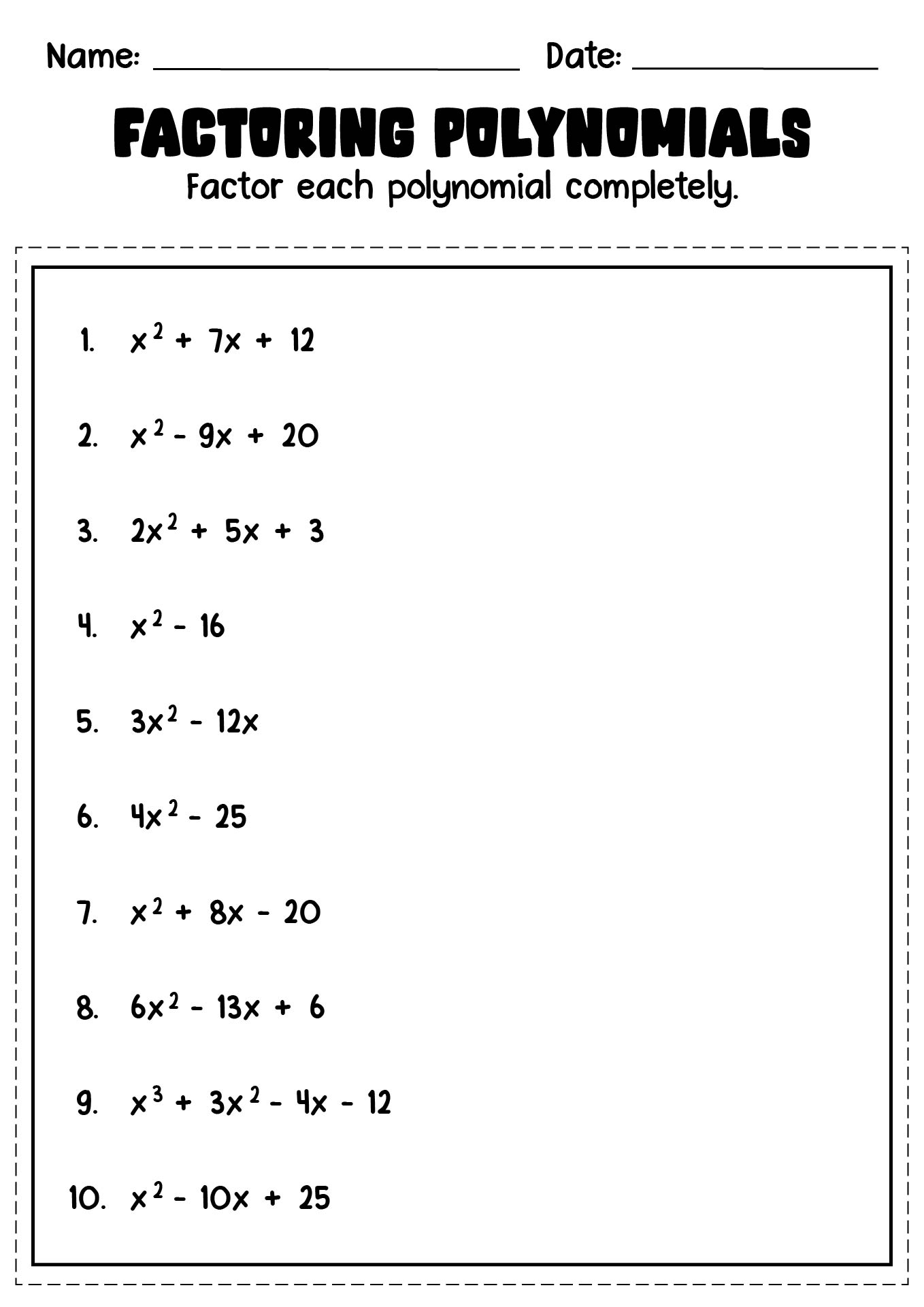 14 Best Images of Polynomial Worksheets Printable - Adding Polynomials