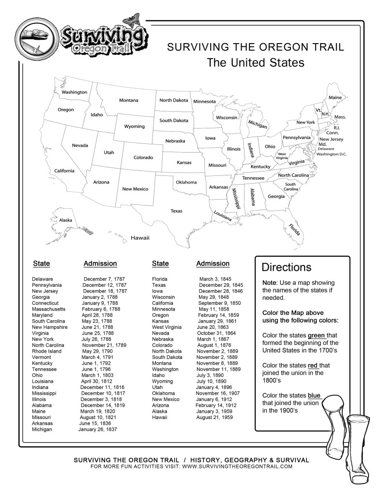 Map of United States 5th Grade Worksheet