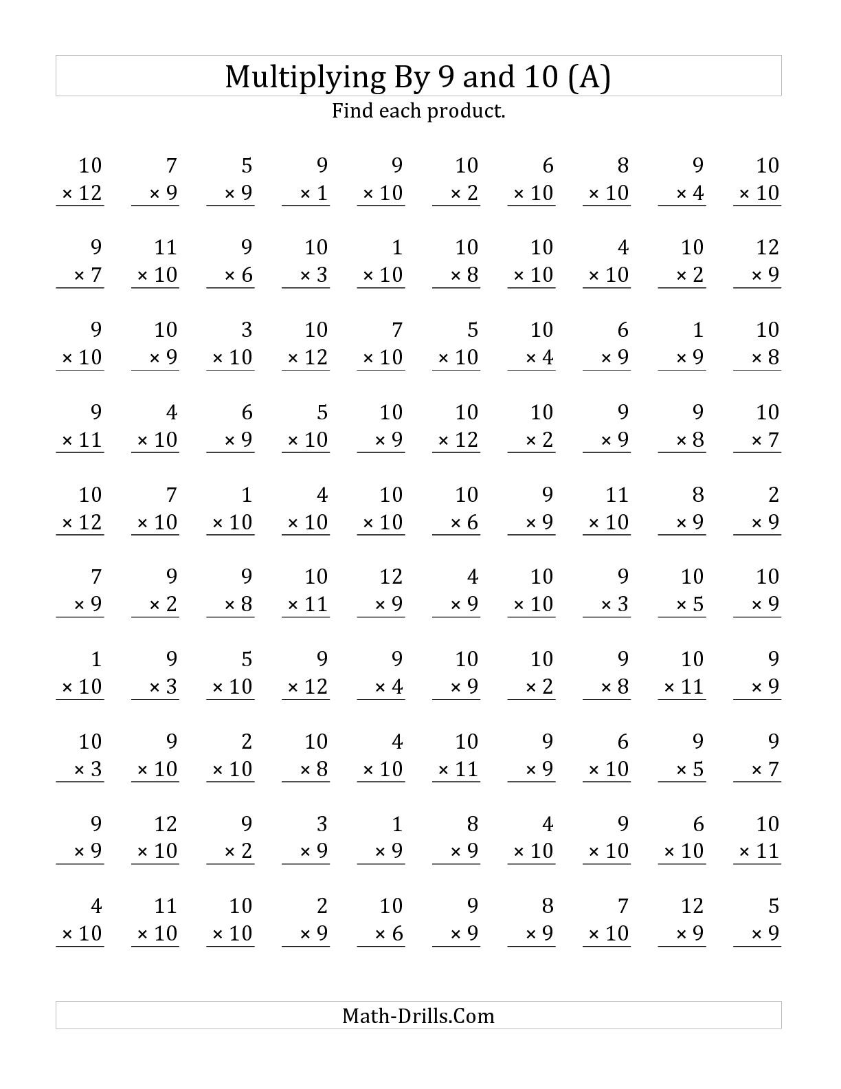 Multiplication Worksheets Numbers 1 12