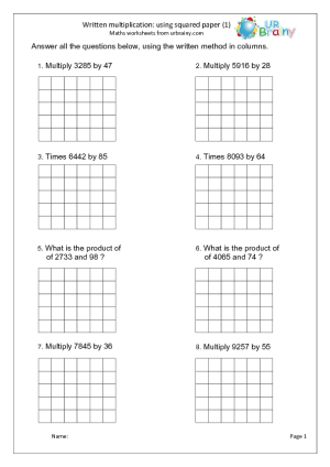 Multiply by 2 Digits Worksheets