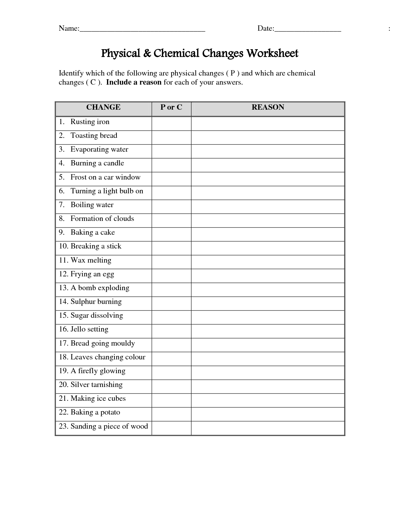 12 Best Images of Physical Properties Of Water Worksheet  Physical Matter Properties Worksheet 