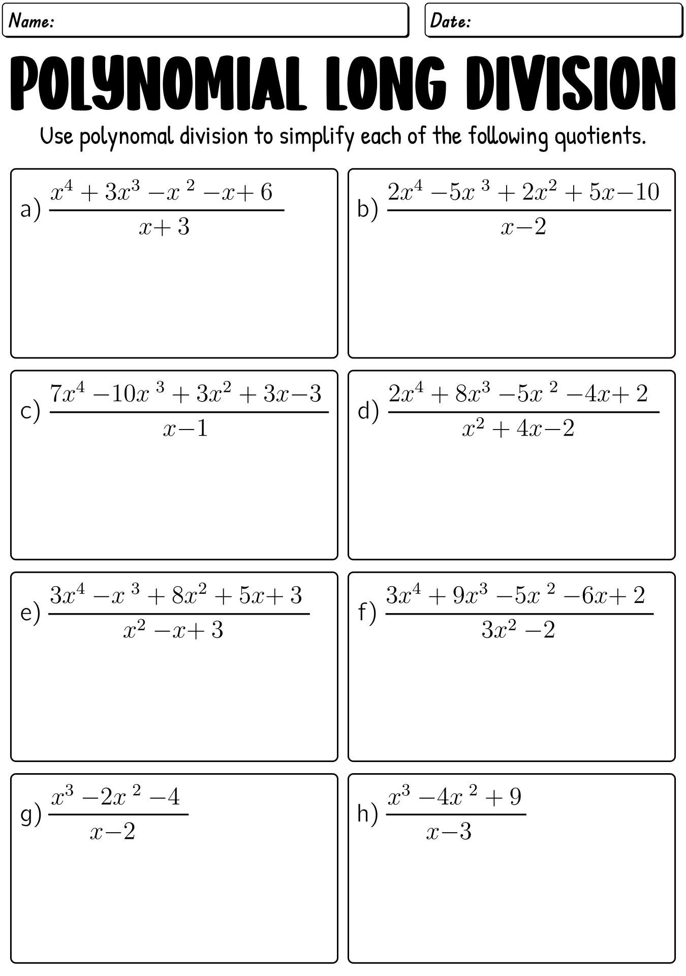 34 Polynomial Long Division Worksheet - Notutahituq Worksheet Information