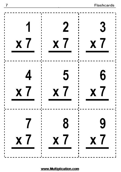 Printable Multiplication Flash Cards