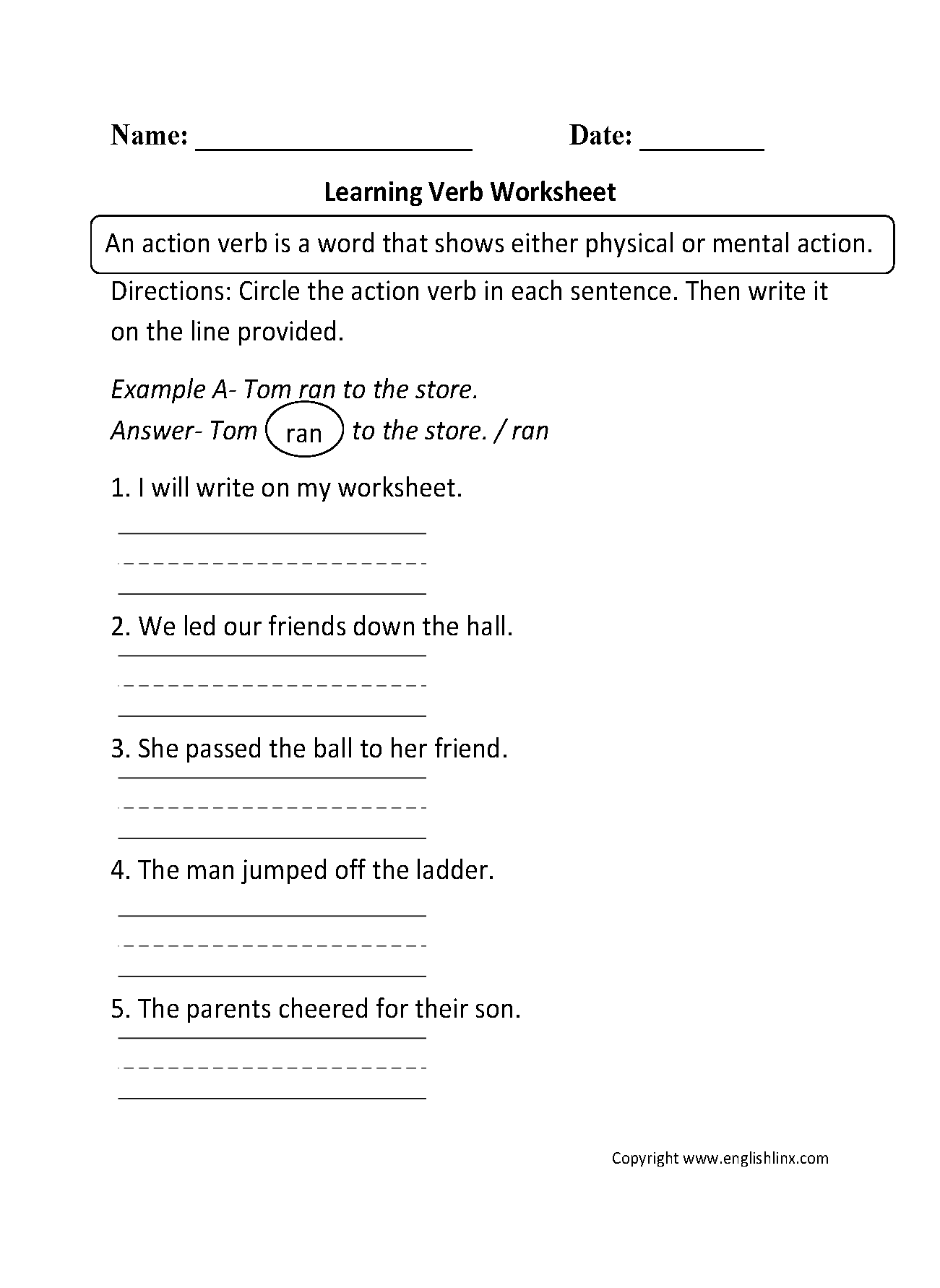 Verb Tense Agreement Worksheets