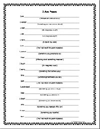 Examples of I AM Poems Template