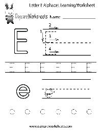 Printable Preschool Worksheets Letter E