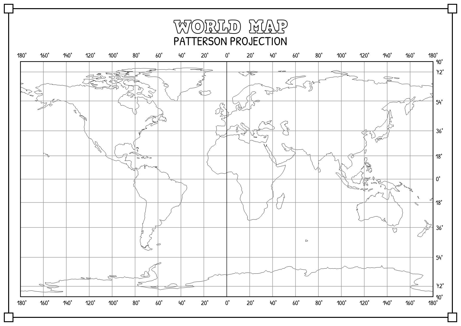 World Map With Latitude And Longitude Grid 718194 