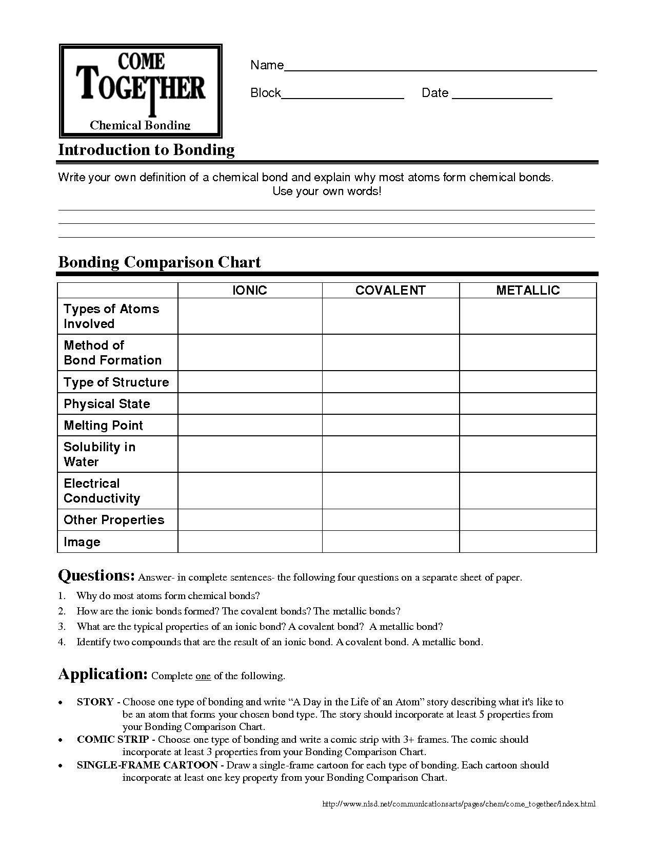 16 Best Images of Ionic Bonding Worksheet Answer Key  Chemistry Chemical Bonding Worksheet 