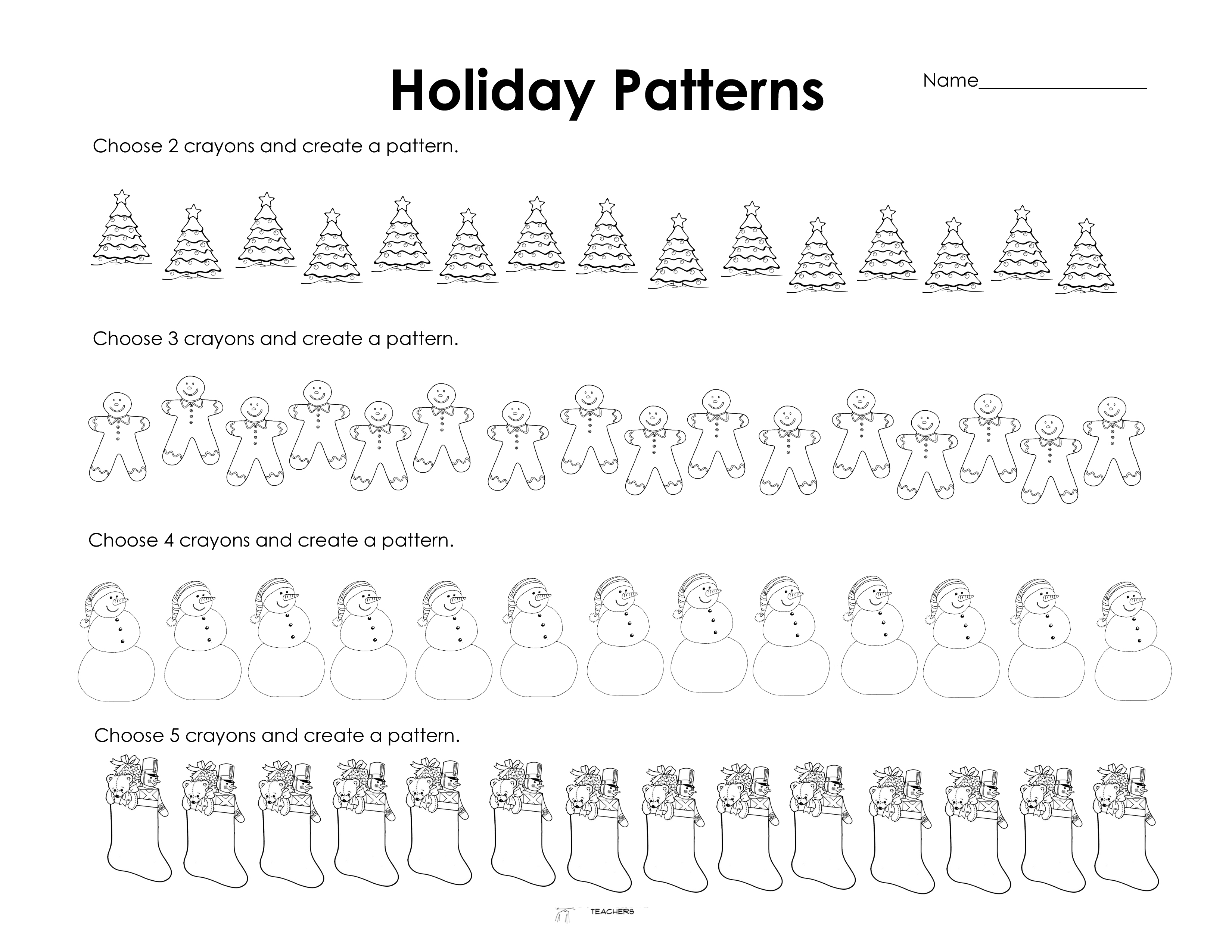 Christmas Pattern Worksheet