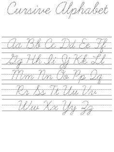  Printable Cursive Writing Worksheets Alphabet